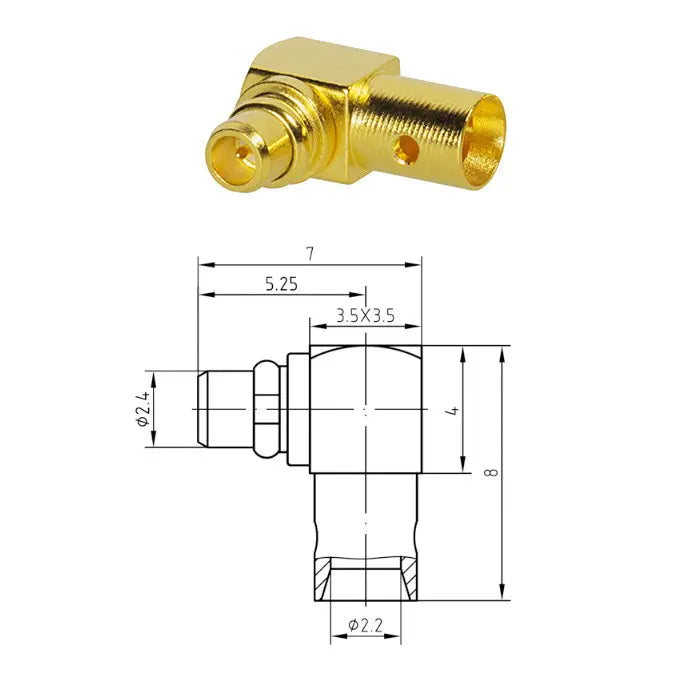 Перехідник кутовий Pigtail MMCX на RPSMA 100mm RG316