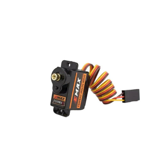 Servo motor with wiring on a white background
