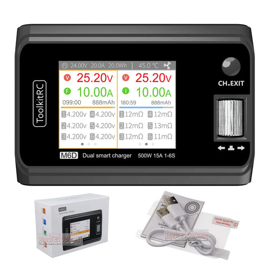 ToolkitRC M6D v3 500W 15A Двоканальний зарядний пристрій