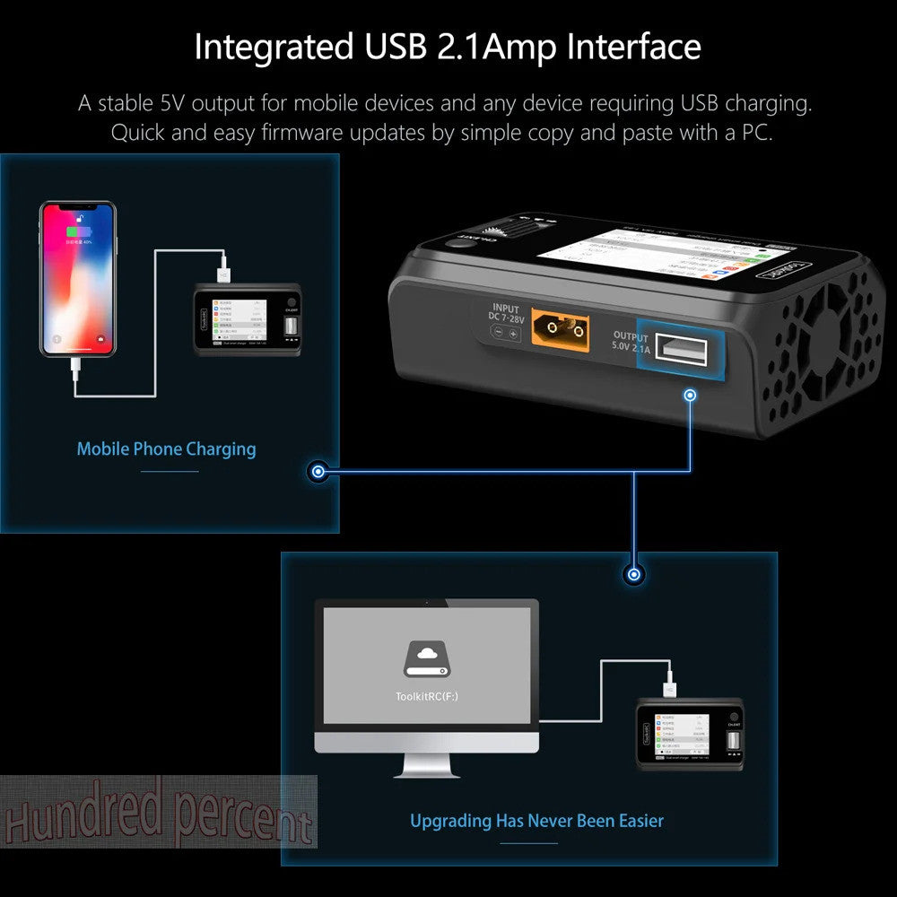 ToolkitRC M6D v3 500W 15A Двоканальний зарядний пристрій