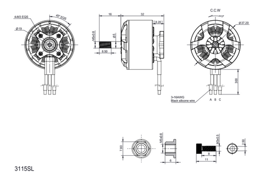 Набір моторів Hobbywing 3115 900kv