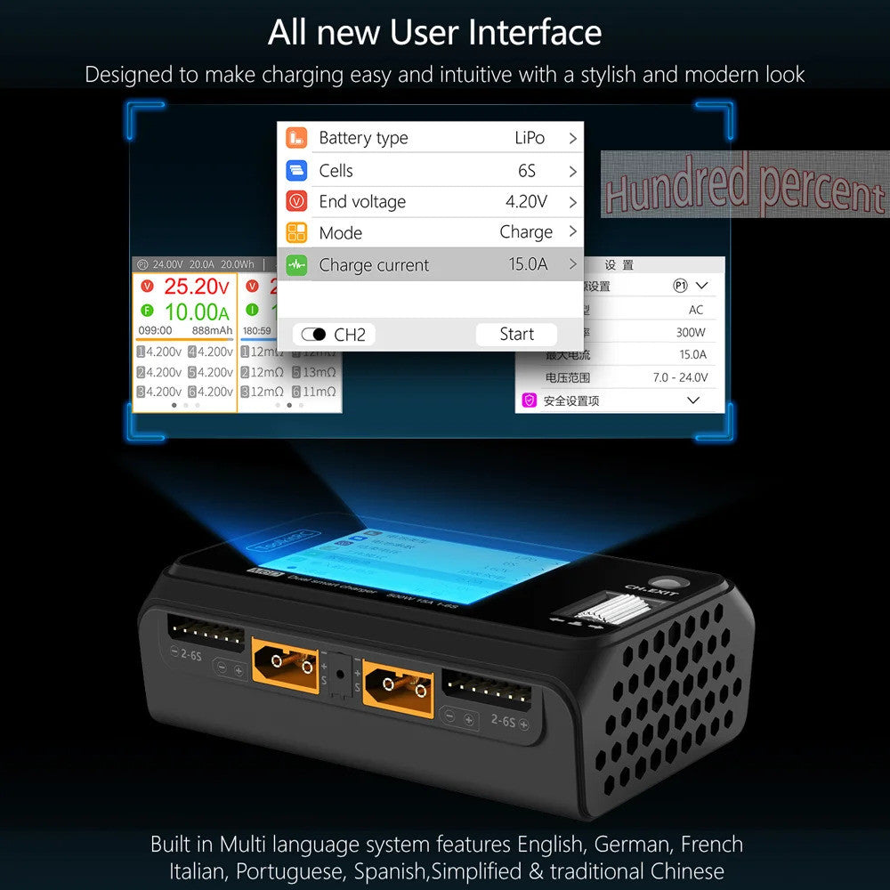 ToolkitRC M6D v3 500W 15A Двоканальний зарядний пристрій