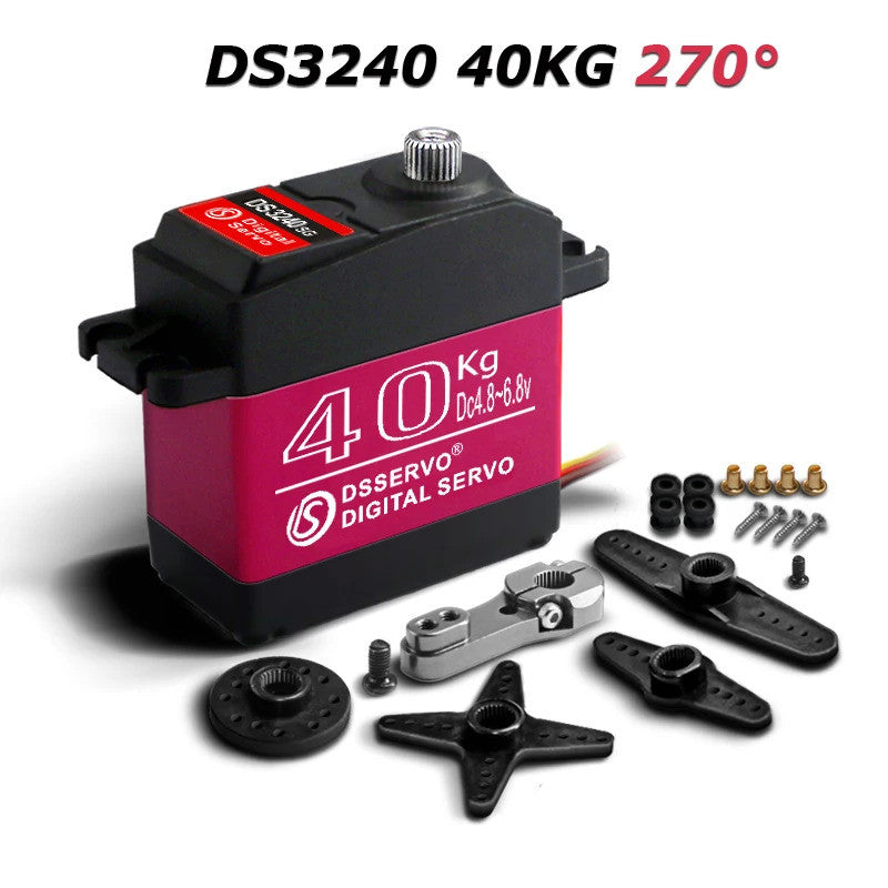Dsservo DS3240MG 270° servo — banner with servo and accessories