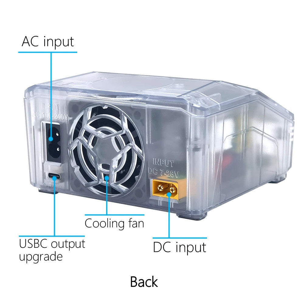 Двоканальний розумний зарядний пристрій ToolkitRC M6DAC V2 TRN AC/DC 2x350W