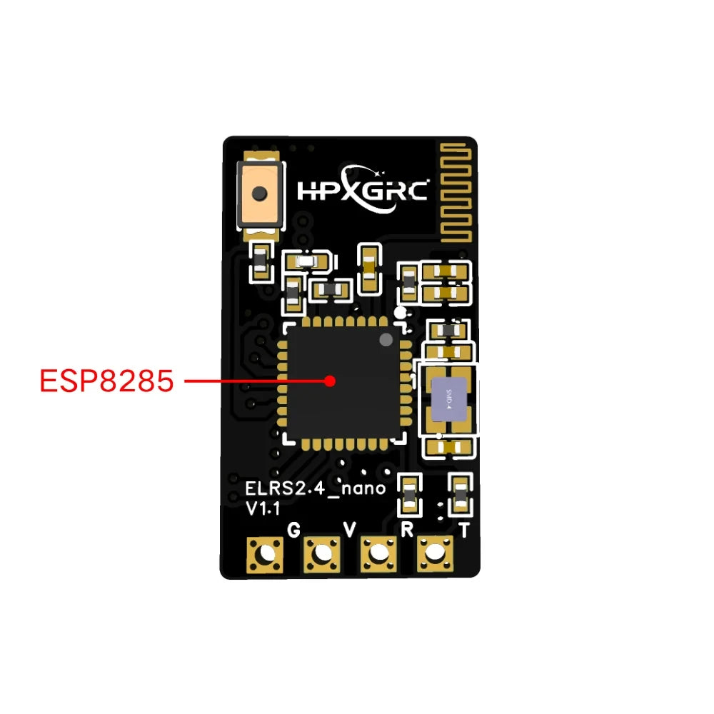 Приймач HPXGRC ELRS Nano 2.4G — розташування ESP8285