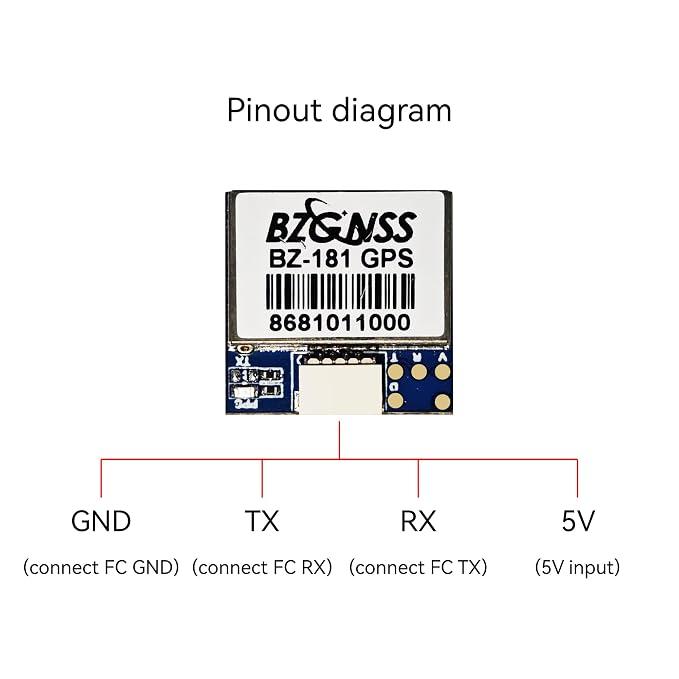 GPS модуль BZGNSS BZ-181 — розпіновка GND, TX, RX, 5V