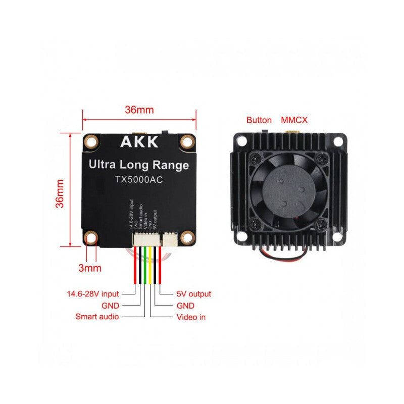 Відеопередавач AKK Ultra Long Range 5W 4.9G-6G