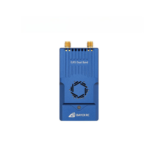 Blue electronic device with 'BAYCK RC' branding on a white background