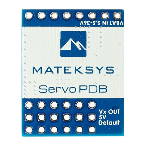 Плата Matek Servo PDB — верхня сторона з логотипом Mateksys