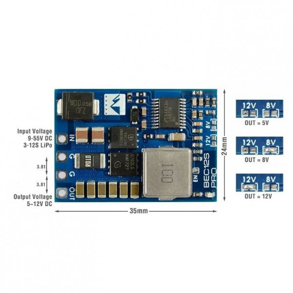 Регулятор живлення Matek BEC 12S-PRO 9-55V 5V/8V/12V